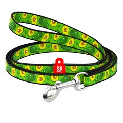 Нейлоновий повідець WAUDOG Nylon з малюнком "Авокадо" для дрібних порід собак і котів 122 см 10 мм (5245)
