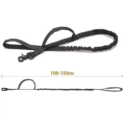Без бренда Повідець для собак Harness тактичний Чорний, 100-150см (039-BLACK)