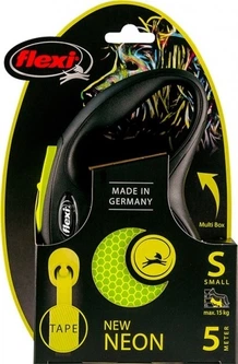 Повідець-рулетка Flexi Neon S Стрічка 5 м 15 кг Жовтий (4000498023518)