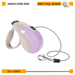 Повідець-рулетка для собак Ferplast Amigo Cord MINI 3 м до 12 кг Червоний зі шнуром (75700022)