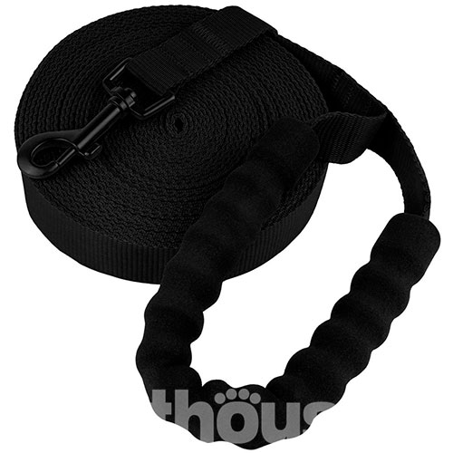 Barksi Active Нейлоновий повідець з м'якою ручкою для собак, чорний 9м х 2,5см