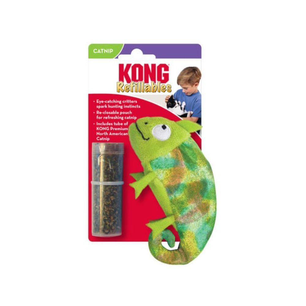 Kong Refillables Chameleon іграшка для котів 12,7х7,6 см - зелений