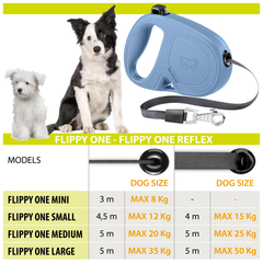 Повідець-рулетка для собак Ferplast Flippy One Tape М 16х3.4х11 см Синій до 25 кг 5 м стрічка (75093225)