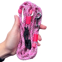 Повідець вільні руки для собак до 5 кг SPES hands free 2в1, 3м/6мм, XS, pink panther