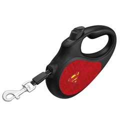 Повідець-рулетка з нейлоновою стрічкою WAUDOG R-leash "Супермен лого червоний" L, 50 кг, 5 м (2917400145003)