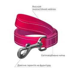 Повідець для собак Collar Waudog Nylon Mono S - рожевий