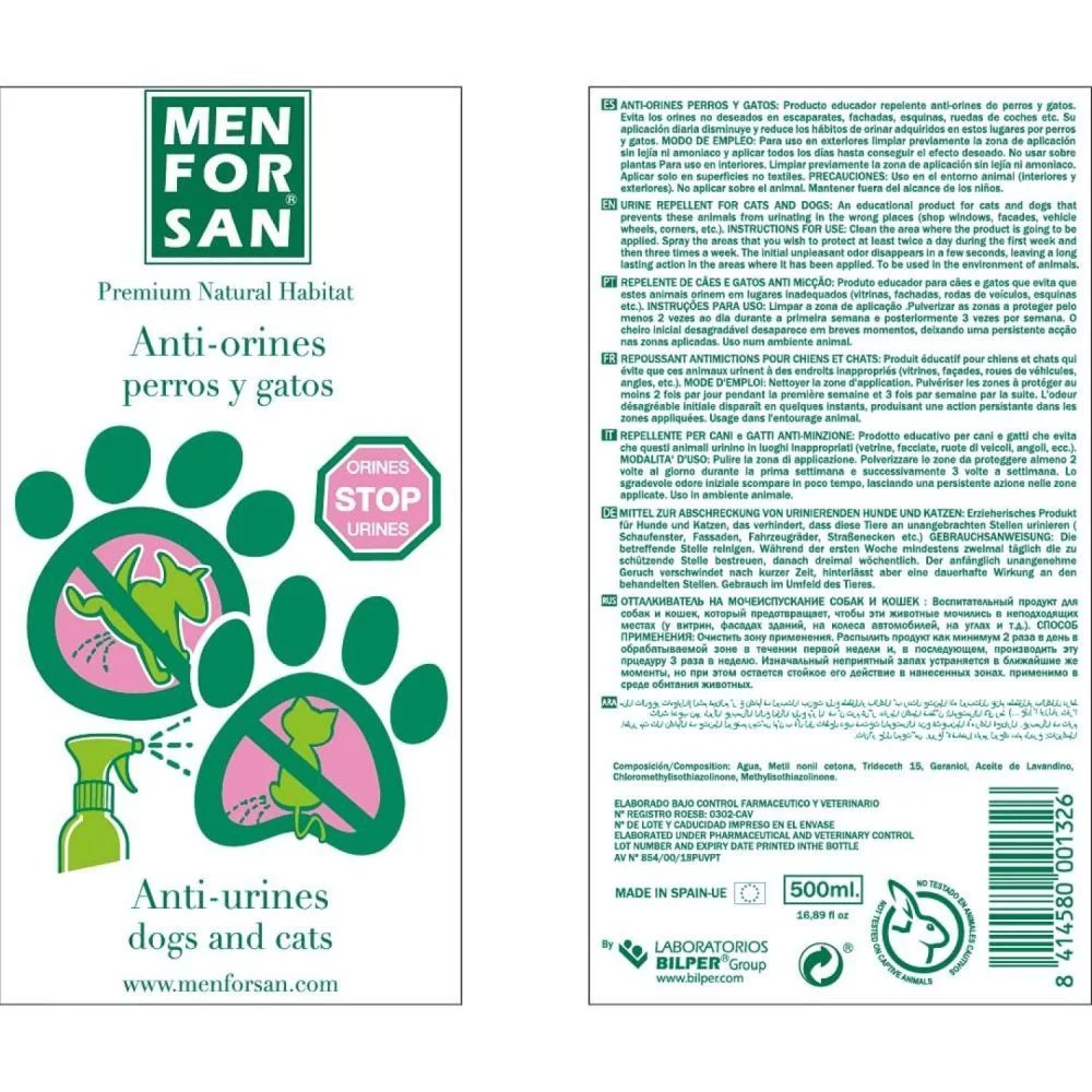 Menforsan Препарат Anti-urines спрей виховання