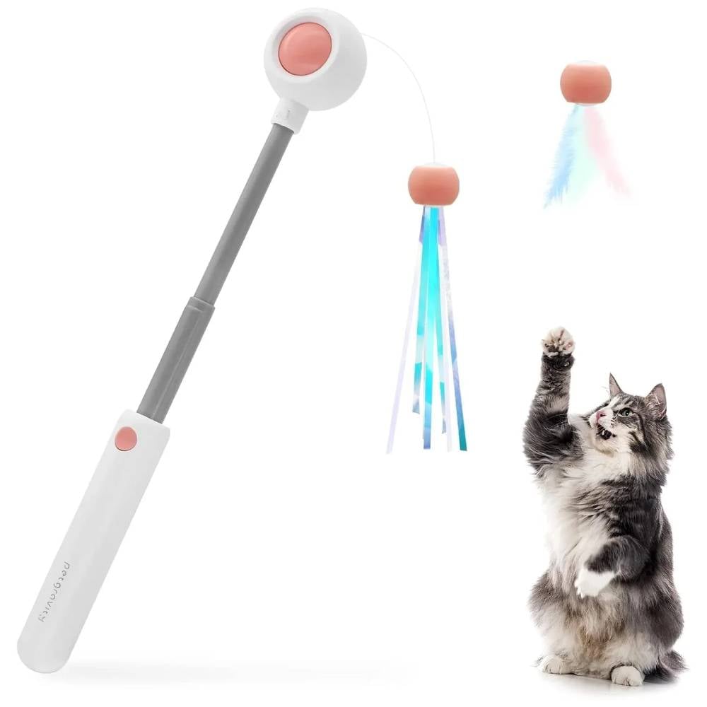 Іграшка для котів Me&Pet Вудочка з лазером 19,6 см - рожевий