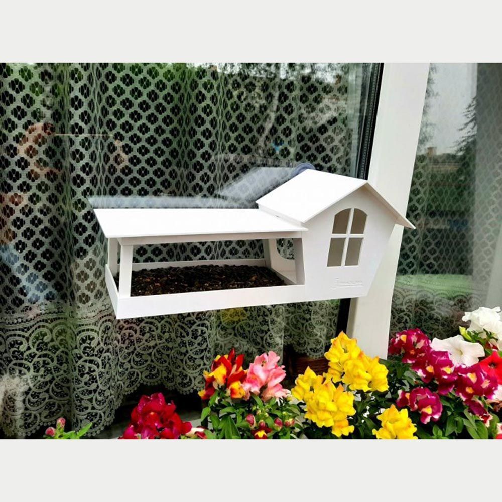 Годівниця для птахів House for Birds Будиночок 15х36х12,5 см - білий