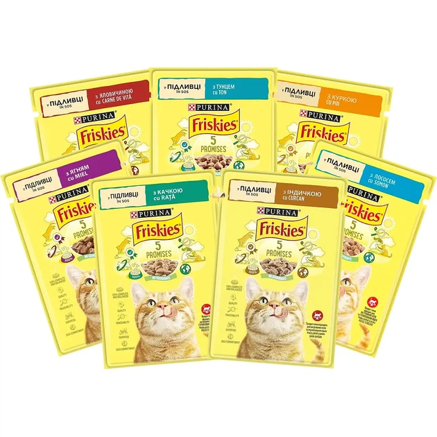 Purina Набір вологого корму для котів Friskies Мікс 1.19 кг (85 г x 14 шт.)