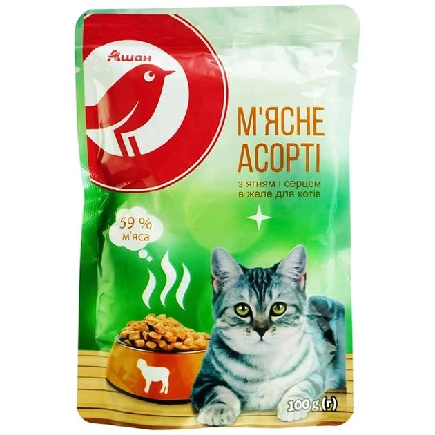 Auchan Вологий корм (шматочки в желе)