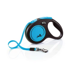 Рулетка для собак Flexi Neon S, стрічка 5 м, синій
