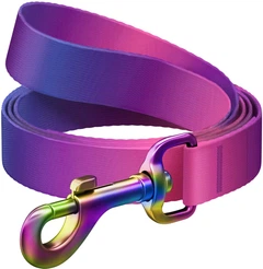 Повідець для собак нейлоновий WAUDOG Nylon Recycled, градієнт, M, Ш. 20 мм, Дов. 122 см Фіолетовий (46619Collar)