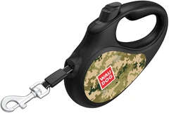 Повідок-рулетка для собак WAUDOG R-leash L малюнок "Мілітарі" (383-4026Collar)