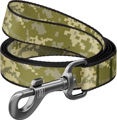 Повідець для собак нейлоновий WAUDOG Nylon, малюнок "Мілітарі", M, Ш 20 мм, Дл 122 см (341-4026Collar)