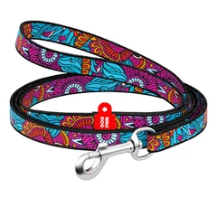 Нейлоновий повідець WAUDOG Nylon з малюнком "Літо" для дрібних порід собак і котів 122 см 10 мм (5237)
