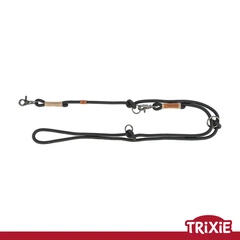 Регульований поводок Trixie 17235 "BE NORDIC",L-XL: 2.00м/13мм, чорний/пісок (TX-17235) 4053032663350