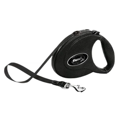 Повідець-рулетка для собак Flexi Leather M стрічка 5 м - чорний
