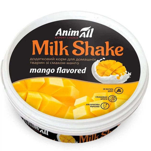 AnimAll MilkShake - Сухе морозиво зі смаком манго для котів та собак 30 г (5000159541886)