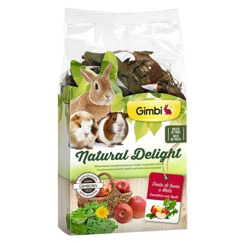 Трав'яний мікс GimBi Natural Delight для гризунів, кульбаба і яблука, 100 г