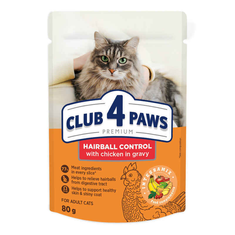 Club 4 Paws Вологий корм (шматочки в соусі) з куркою для дорослих котів