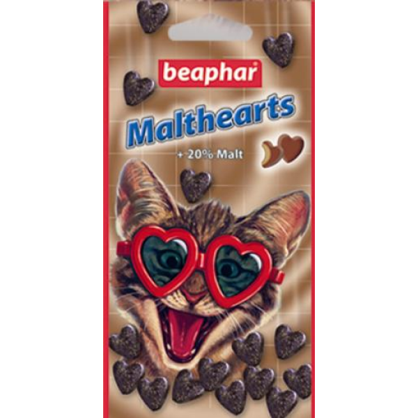 BEAPHAR Malthearts сердечка з мальт-пастою для виведення шерсті зі шлунку (150 шт)