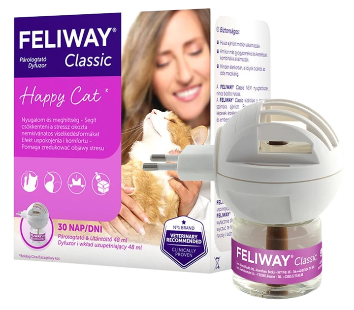 Ceva Sante Animale Feliway Classic (Фелівей Класик) дифузор і змінний блок — заспокійливий засіб для котів під час стресу, 48 мл