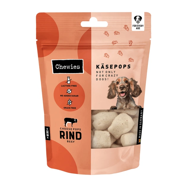 Сирні хрусткі сушені кубики для собак Chewies KasePops Яловичина 35 г (19550)