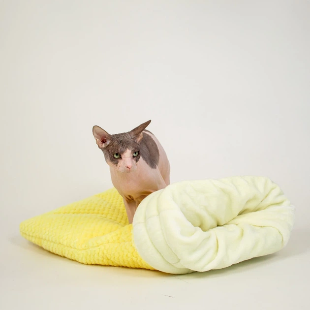 Будинок - нора мішок для кішок і собак Style Pets MM/ Frida - yellow (MM/ FY ) розмір L 50 см на 75 см