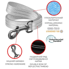 Collar Повідець 300 см 25 мм Waudog Re-cotton зелений з відновленої бавовни для собак