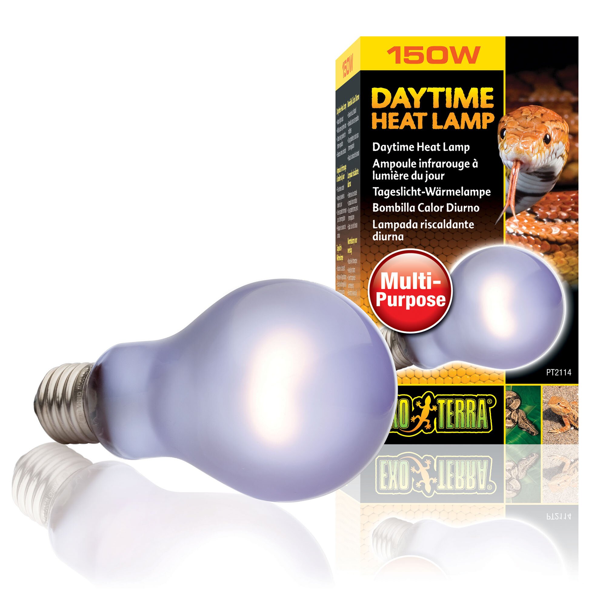 Лампа розжарювання з неодимовою колбою Exo Terra «Daytime Heat Lamp» що імітує денне світло 150 W, E27 (для обігріву)