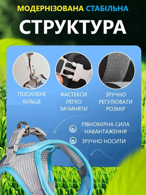 Без бренду Шлейка з повідцем для котів та собак дрібних та середніх порід Розмір XXS Жовтий М'ята у подарунок