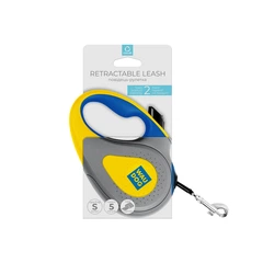 Повідок-рулетка для собак до 15 кг WAUDOG R-leash Colors of Freedom синьо-жовта, стрічка 5 м, світловідбивна, розмір S, 381-4020