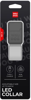 Нашийник для собак з підсвічуванням WAUDOG LED, RGB, Type-C, регульований, Ш 25 мм, довжина 60 см (5289collar)