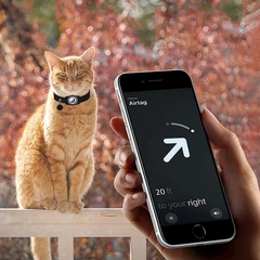 Без бренду Нашийник котячий шкіряний водонепроникний під Apple AirTag