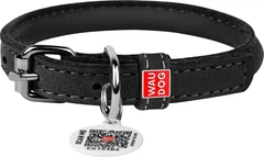 Нашийник для собак шкіряний Collar WAUDOG Soft з QR паспортом, круглий, S, Д 10 мм, Дов 33-41 см (00391)