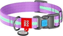 Нашийник для собак нейлоновий WAUDOG Nylon з QR паспортом світонакоплювальний пластиковий фастекс Ш 25 мм Дов 33-49 см (45649Collar)