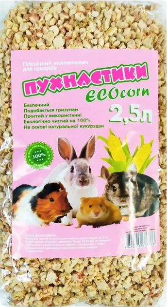 Без бренда Кукурудзяний наповнювач Пухнастики ECOcorn для гризунів, 2.5 л