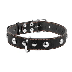 Нашийник Collar одинарний з прикрасами 35 мм х 48-63 см Чорний (02711 Col)