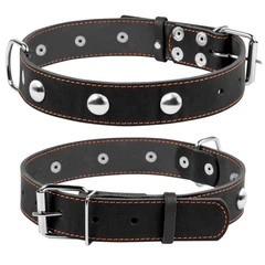 Нашийник Collar одинарний з прикрасами 35 мм х 48-63 см Чорний (02711 Col)