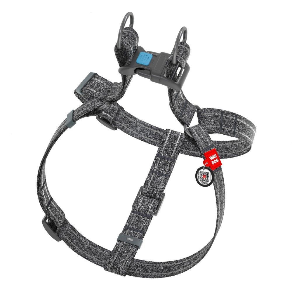 Шлея для собак COLLAR WOUDOG Світловідбиваюча L - сірий