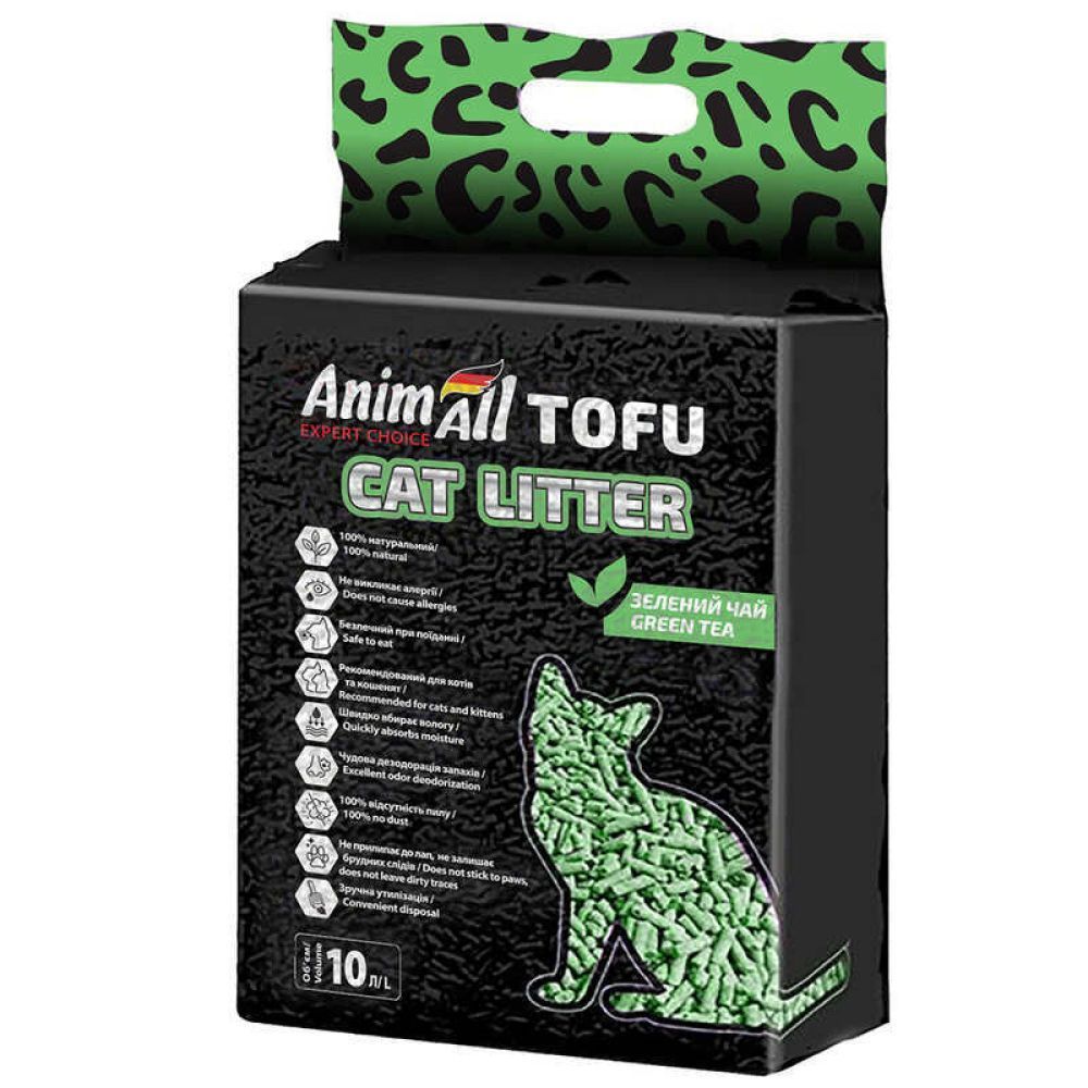 AnimAll Tofu Green Tea соєвий наповнювач 10 л - зелений чай