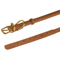 Нашийник для Собак Круглий Шкіряний BronzeDog Premium Crazy Світло-Коричневий 7 мм 23-33 см (002218)