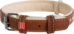 Нашийник для собак шкіряний Collar WAUDOG Soft з QR паспортом, металічні прикраси, S, Ш 20 мм, Дов 30-39 см (7197)