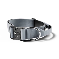 Тактичний широкий нашийник із ручкою для собак BullyBillows Combat Collar Handle 5 cm M: 50 мм, ОШ 43-58 см Сірий