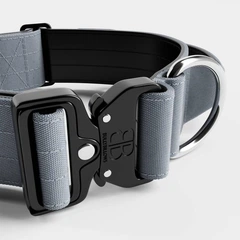 Тактичний широкий нашийник із ручкою для собак BullyBillows Combat Collar Handle 5 cm M: 50 мм, ОШ 43-58 см Сірий