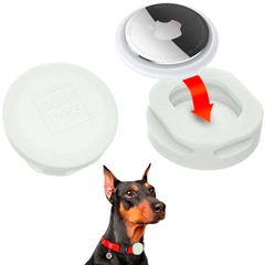 AirTag чохол для нашийників та шлей, силіконовий, WAUDOG Silicone, світлонакопичувальний, Ш 15-35 мм (5040)