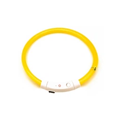 Світлодіодний LED нашийник Lesko L-18 Yellow S для собак і котів USB водовідштовхуючий, що світиться