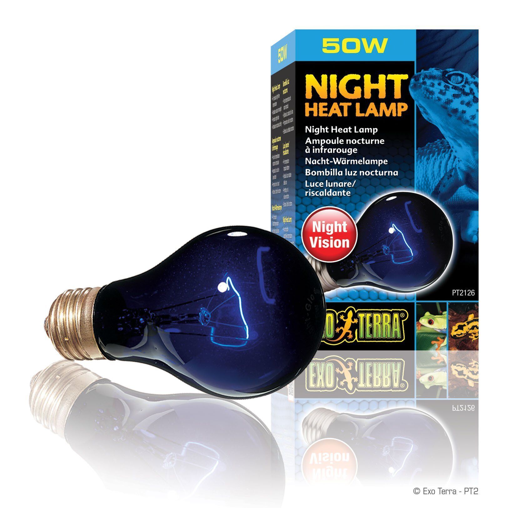 Лампа розжарювання Exo Terra «Night Heat Lamp» що імітує ефект місячного світла 50 W, E27 (для обігріву)