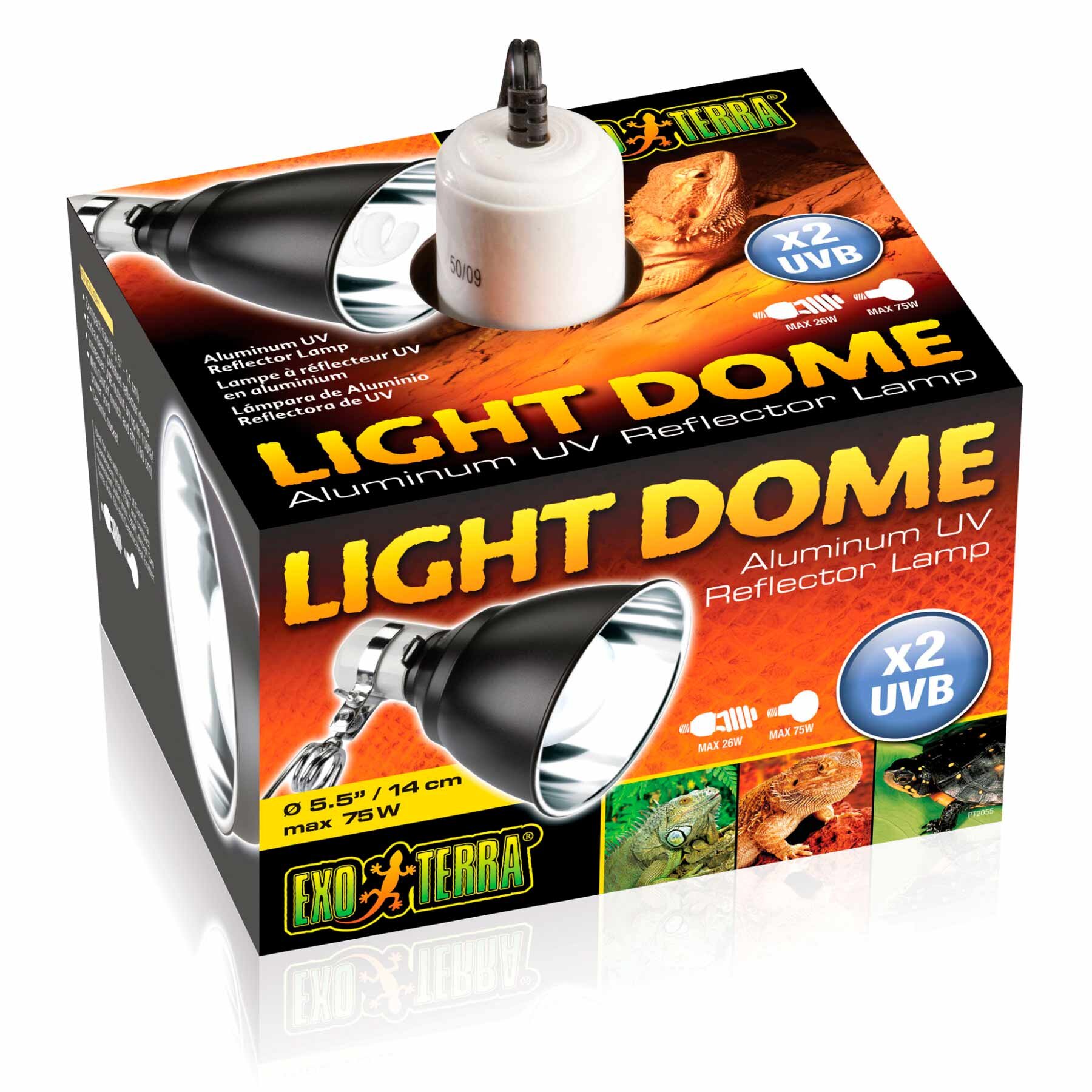 Плафон для лампи Exo Terra «Light Dome» з алюмінієвим рефлектором E27, d=14 см
